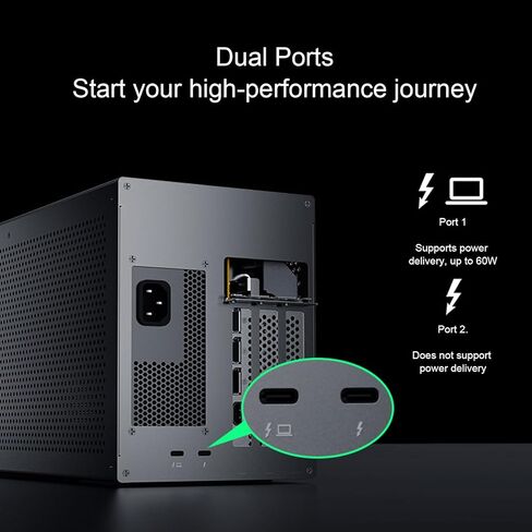 Thunderbolt 3 Expansion Chassis, 40Gbps PCIe X16 External Enclosure with 60W Fast Charging, Aluminum Alloy for Laptop Graphics in Kuwait