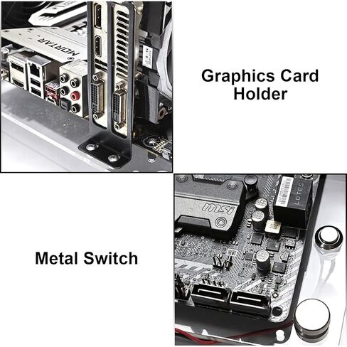 حافظة كمبيوتر بإطار مفتوح، حافظة حاسوب ذاتية الصنع تدعم اللوحات الأم ATX/M‑ATX/ITX، إطار زجاجي عضوي شفاف، تصميم تبديد الحرارة، جهاز كمبيوتر مستطيل الشكل in Kuwait
