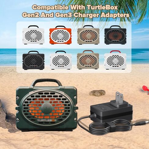 شاحن 15 فولت 3 أمبير متوافق مع مكبرات الصوت Turtlebox الجيل الثاني والجيل الثالث: بصوت عالٍ! سلك طاقة صوتي محمول بتقنية البلوتوث 5.0 في الهواء الطلق in Kuwait