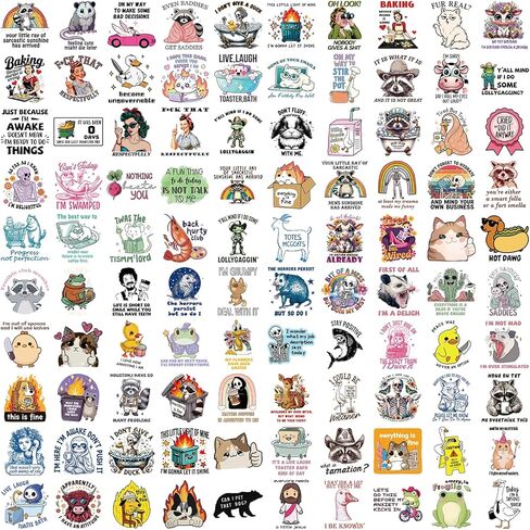 100PCS Funny Holographic Stickers Sarcastic Meme Stickers Waterproof Vinyl Decals for Laptop Water Bottle Skateboard Luggage Car Bumper for Kids Teens Girls Adults in Kuwait
