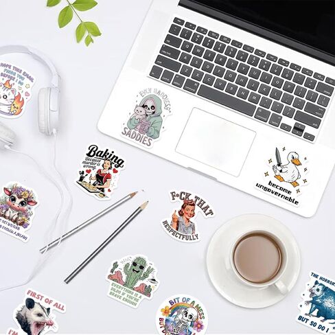 100PCS Funny Holographic Stickers Sarcastic Meme Stickers Waterproof Vinyl Decals for Laptop Water Bottle Skateboard Luggage Car Bumper for Kids Teens Girls Adults in Kuwait