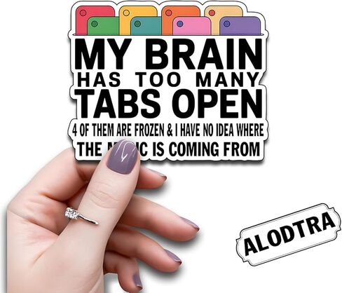 (3PCS) My Brain Has Too Many Tabs Open ADHD Vinyl Sticker Pack Durable Waterproof Stickers for Laptop Water Bottle Car Bumper Phone Case in Saudi Arabia