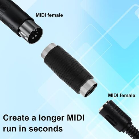 2 قطعة 5 دبوس DIN MIDI مقرنة مبدل الجنس، قسط 5 دبوس DIN MIDI أنثى إلى أنثى محولات موصل لاسلكي الفاصل المحور مناسبة لتسجيل استوديوهات العروض الحية in Kuwait