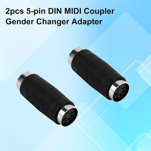 2 قطعة 5 دبوس DIN MIDI مقرنة مبدل الجنس، قسط 5 دبوس DIN MIDI أنثى إلى أنثى محولات موصل لاسلكي الفاصل المحور مناسبة لتسجيل استوديوهات العروض الحية in Kuwait