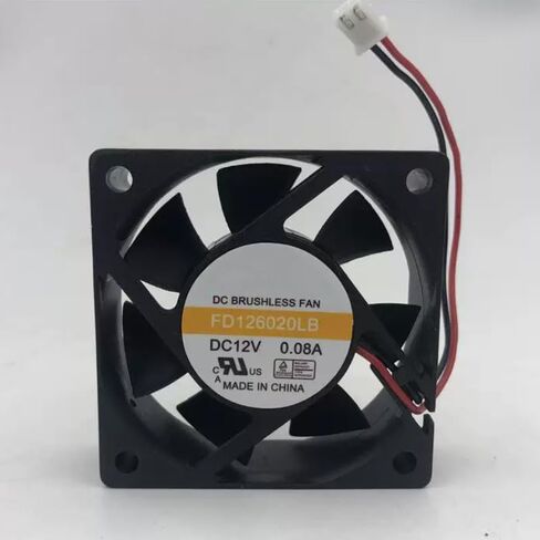 FD126020LB DC 12V 0.08A 60x60x20mm 2-Wire Cooling Fan in Kuwait