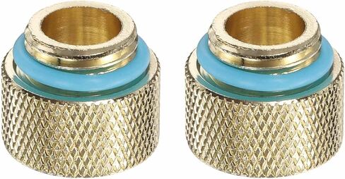 2-Pack G1/4" Male to Female Extender Fitting G1/4" x 10mm Extender Adapter with O-Ring - Durable Hard Tubing Compression Fitting for PC Water Cooling System, Golden in Kuwait