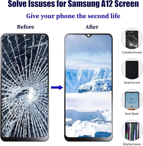 for Samsung Galaxy A12 A125U Screen Replacement with Frame A12 Nacho a127 s127dl a125a a125w LCD Display Touch Digitizer Assembly with Repair Tool Kits 6.5 inch in Kuwait