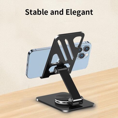 حامل سطح المكتب لجهاز iPhone Android اللوحي، فولاذ كربوني قابل للتعديل والطي، متوافق مع أجهزة iPad مقاس 4.7-16.5 بوصة، والأجهزة اللوحية، والشاشات المحمولة، وKindle. in Kuwait