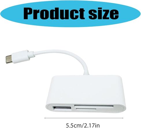 قارئ بطاقة الذاكرة ذو 3 فتحات USB C لمحول TF مع منفذ USB لملحقات الهاتف المحمول والكاميرا والكمبيوتر المحمول من النوع C in Kuwait