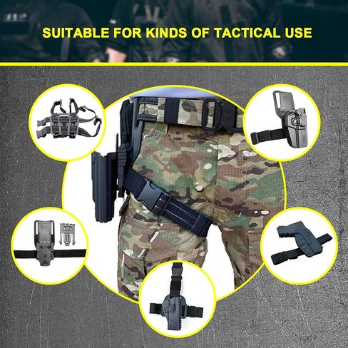 2 Pack EDC Tactical Leg Strap, Thigh Strap Belt for Leg Holster for Hunting & Outdoor EDC Leg Holder with Quick-Release Buckle, Tactical Thigh Strap Leg Belt for Men Women in Kuwait