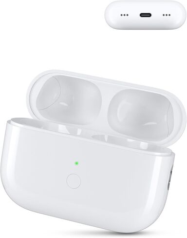 علبة شحن لاسلكية بديلة متوافقة مع الجيل الثالث من AirPods Pro، حافظة شاحن لاسلكي بقدرة 450 مللي أمبير في الساعة مع مزامنة اقتران بلوتوث، شحن سريع لمدة 15 دقيقة، USB-C وشحن لاسلكي، بدون سماعات أذن in Kuwait