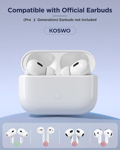 علبة شحن لاسلكية بديلة متوافقة مع الجيل الثالث من AirPods Pro، حافظة شاحن لاسلكي بقدرة 450 مللي أمبير في الساعة مع مزامنة اقتران بلوتوث، شحن سريع لمدة 15 دقيقة، USB-C وشحن لاسلكي، بدون سماعات أذن in Kuwait