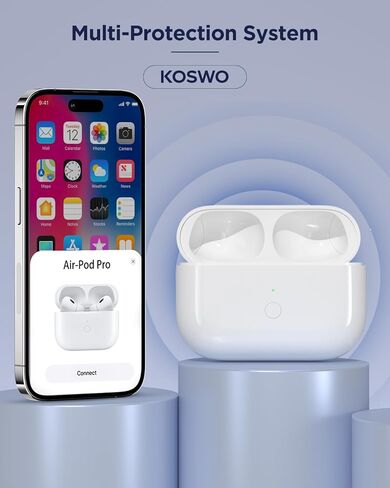 علبة شحن لاسلكية بديلة متوافقة مع الجيل الثالث من AirPods Pro، حافظة شاحن لاسلكي بقدرة 450 مللي أمبير في الساعة مع مزامنة اقتران بلوتوث، شحن سريع لمدة 15 دقيقة، USB-C وشحن لاسلكي، بدون سماعات أذن in Kuwait