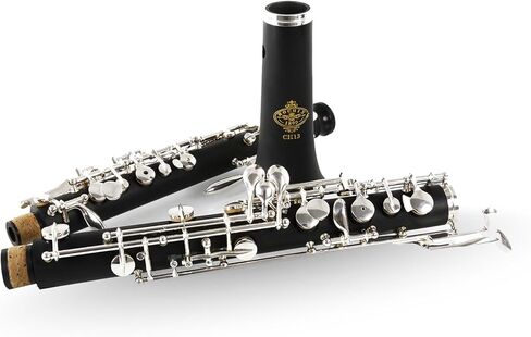 جسم خشبي مركب من Rochix Oboe للأطفال من المستوى CH13 مطلي بالفضة بدرجة C شبه أوتوماتيكية مع 1 قصب، 1 قطعة قماش للتنظيف، 1 مسحة المزمار، 1 مسند إبهام، 1 حافظة والمزيد in Kuwait