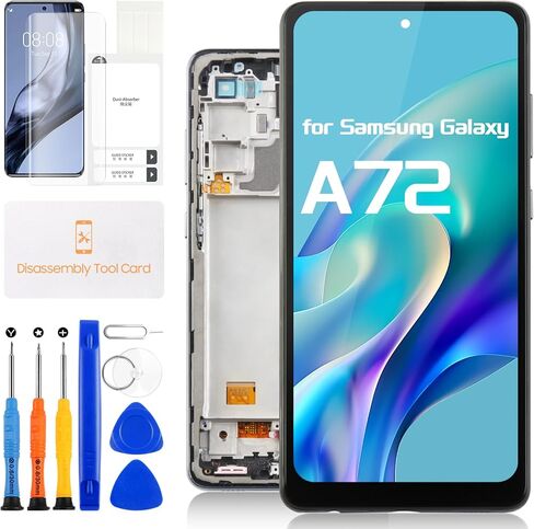 استبدال الشاشة لهاتف Samsung Galaxy A72 4G A725 / 5G A726 - شاشة LCD لجهاز Galaxy A72 4G SM-A725M A725F شاشة لمس رقمية لهاتف Samsung A72 5G LCD Touch A726 A726B A726B/DS مع إطار in Kuwait