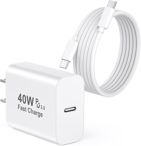 [معتمد من Apple MFi] شاحن iPhone 17 بقوة 40 وات شحن سريع، كتلة شاحن USB C سريع مع سلك كابل شحن من النوع C بطول 10 أقدام لهاتف iPhone 17/17 Pro/17 Pro Max/Air/16/16 Pro/16 Pro Max/16 Plus/15 iPad in Kuwait