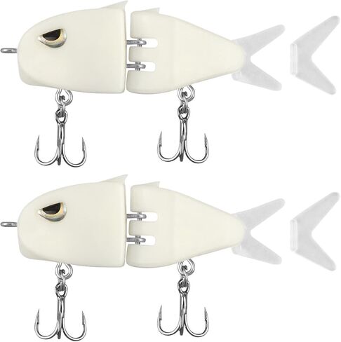 2Pcs Mini Glide Bait for Bass Fishing, Multi Jointed Swimbait Wobbler for Freshwater Saltwater, Ideal Fishing Gear for Family Friend in Saudi Arabia
