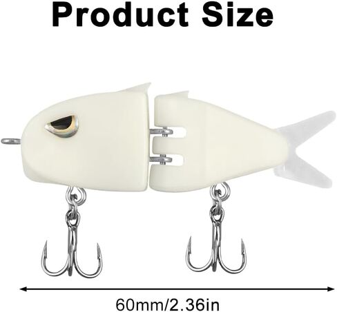 2Pcs Mini Glide Bait for Bass Fishing, Multi Jointed Swimbait Wobbler for Freshwater Saltwater, Ideal Fishing Gear for Family Friend in Saudi Arabia