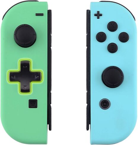 غلاف غلاف Joycon باللون الأخضر النعناعي والأزرق السماوي (إصدار D-Pad) مع مجموعة كاملة من الأزرار لجهاز Nintendo Switch، ولوحة أمامية بديلة لمنصة Nintendo Switch Dock - قاعدة Joy-Con غير متضمنة in Kuwait