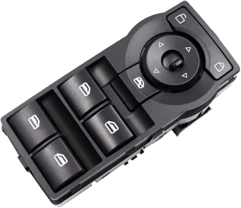 وحدة تحكم في مفتاح النافذة 92225343 مفتاح نافذة للتحكم في الطاقة الكهربائية مناسب لـ Holden Commodore VE 06-13 ضوء LED أحمر LHD 92225341 (اللون: أسود) in Kuwait