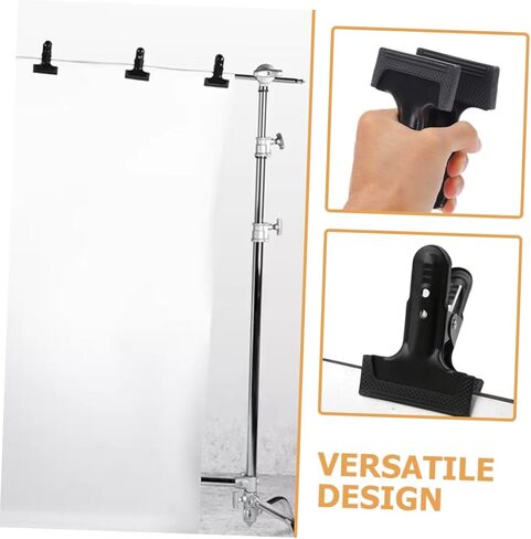 Gadpiparty 4pcs Backdrop Clamps Heavy Duty Cold Rolled Steel Fixing Clips for Photography Backgrounds Versatile and Stylish Design Setup Compatible Various Cloths in Kuwait