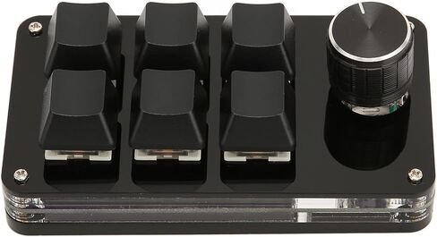 لوحة مفاتيح Ejoyous 6 مفاتيح، لوحة مفاتيح ماكرو USB قابلة للبرمجة بيد واحدة لوحة مفاتيح ألعاب ميكانيكية صغيرة مع مقبض لمكتب ألعاب الكمبيوتر الشخصي in Kuwait