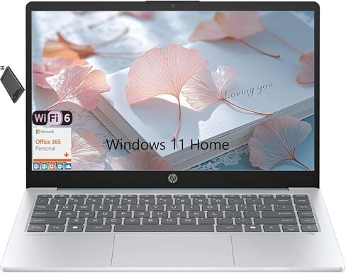 HP Stream 14" HD Laptop, AMD Athlon 7120, 4GB DDR5, 1.5TB Storage (512GB SSD + 1TB 9H Portable Disk), 1 Year Office 365, Bluetooth, Wi-Fi, Windows 11 Pro, Moonlight Blue in Kuwait