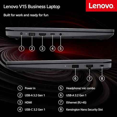 Custom Lenovo New V15 Student & Business Laptop, Powerful AMD Ryzen 3 7320U (Beat i7-1160G7), 15.6" FHD Display, 16GB RAM, 256GB / 512GB / 1TB SSD, RJ-45, Wi-Fi 6, Windows 11 Pro in Kuwait