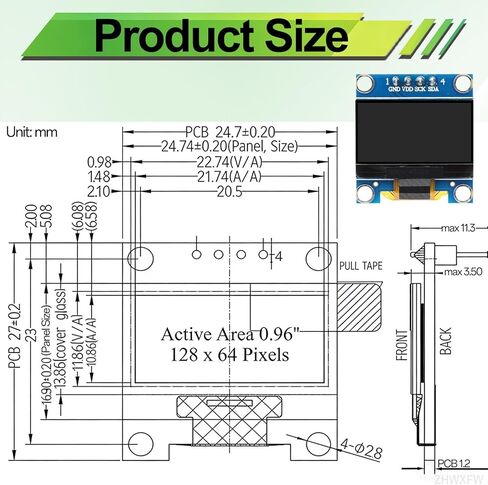 3 قطعة 0.96 بوصة 128X64 OLED وحدة عرض I2C ذاتية مضيئة لوحة شاشة صغيرة 4 دبوس لون الخط الأزرق لاردوينو لراسبيري بي in Kuwait