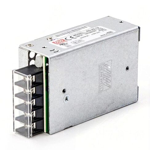 RS-25-12 25W Single Output Enclosed Power Supply, 12V 2.1A, Universal AC Input, Free Air Convection, Compact Design, for Industrial Controls, Automation Equipment, UL/CUL Certified in Kuwait