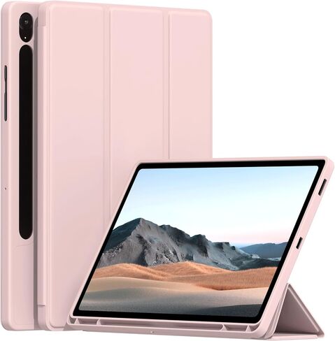 Case for Samsung Galaxy Tab S10 Lite / S10 FE / S9 FE 5G 10.9" / S9 11-Inch, Soft TPU Back Case Slim Lightweight Smart Auto Sleep/Wake Trifold Stand Cover with S Pen Holder, Dark Green in Kuwait