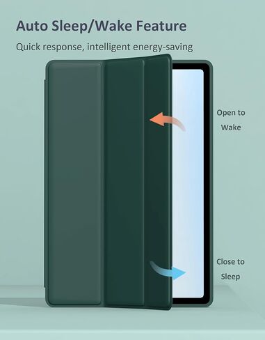 Case for Samsung Galaxy Tab S10 Lite / S10 FE / S9 FE 5G 10.9" / S9 11-Inch, Soft TPU Back Case Slim Lightweight Smart Auto Sleep/Wake Trifold Stand Cover with S Pen Holder, Dark Green in Saudi Arabia