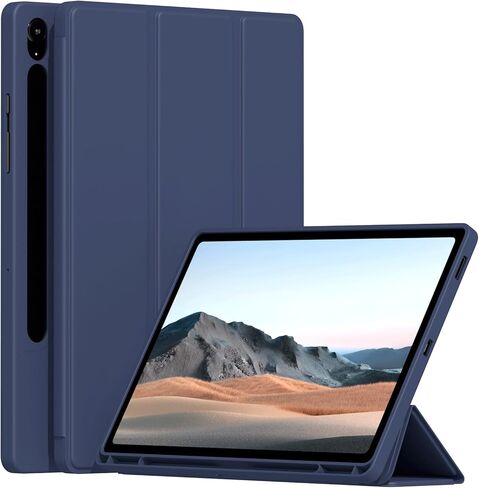 Case for Samsung Galaxy Tab S10 Lite / S10 FE / S9 FE 5G 10.9" / S9 11-Inch, Soft TPU Back Case Slim Lightweight Smart Auto Sleep/Wake Trifold Stand Cover with S Pen Holder, Dark Green in Saudi Arabia