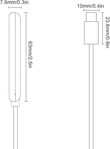 Magnetic Charging Cable for Pencil 2nd Gen, 1.5W 19.7in Wireless Charger Dock with Over Voltage Protection, Portable Travel Power Cord in Kuwait