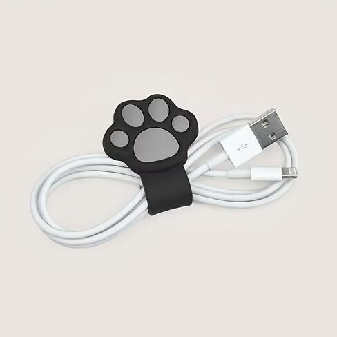 2 Cartoon Cat Paw Cable Winders for Earphone Data Cable Charging Cable Organizer Portable And Practical Earphone Cable Tie, Desktop Additions, Spiral Design, Exquisite Craftsmanship in Kuwait
