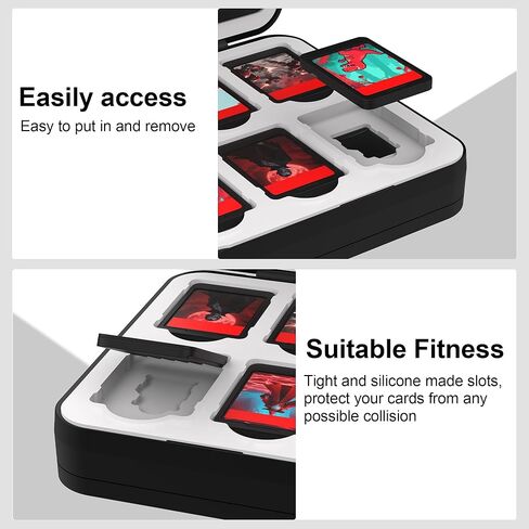 حافظة بطاقات ألعاب Fry Pond Switch لجهاز Nintendo Switch/Switch2/OLED، مناسبة لـ 80 بطاقة Micro SD و48 بطاقة ألعاب Switch، حامل ألعاب Nintendo Switch المحمول مع غلاف صلب، أسود in Kuwait