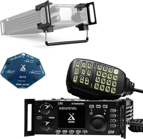 حزمة مع حامل G90-H2 وتوسيع CE-19، وراديو Xiegu G90 HF 20 وات SSB/CW/AM/FM هيكل SDR مع موالف هوائي تلقائي مدمج in Kuwait