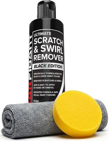 Carfidant Black Scratch and Swirl Remover Kit, Car Scratch Remover for Deep Scratches with Buffer Pad and Microfiber Towel, Rubbing Compound for Car in Saudi Arabia