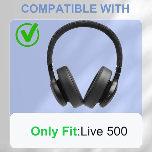 وسائد أذن بديلة لسماعات JBL Live 500BT/Live 500 BT، وسائد سميكة للغاية، غطاء أكواب الأذن، وسادات أذن من الجلد الناعم وإسفنج الذاكرة - أحمر in Kuwait