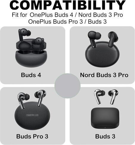 أطراف أذن بديلة متوافقة مع سماعات OnePlus Buds 4 / Nord Buds 3 Pro/Buds Pro 3 / Buds 3، أطراف أذن من السيليكون الناعم مع صندوق تخزين محمول (3، أسود، S/M/L) in Kuwait