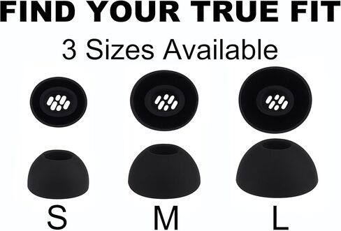 أطراف أذن بديلة متوافقة مع سماعات OnePlus Buds 4 / Nord Buds 3 Pro/Buds Pro 3 / Buds 3، أطراف أذن من السيليكون الناعم مع صندوق تخزين محمول (3، أسود، S/M/L) in Kuwait
