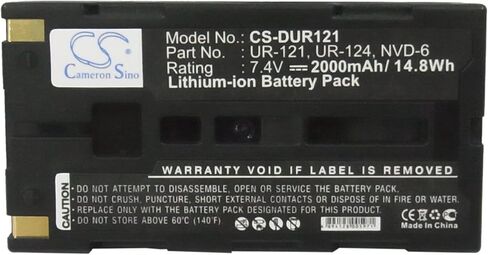 2000mAh Battery for iDshot IDC-1000, iDshot IDC-1000Z, iDshot IDC-1000ZU, Xacti NV-DV35, Xacti NV-HD500, Xacti NV-KD100 PN: NVP-D6, UR-121, UR-121D, UR-124, UR-124D in Kuwait