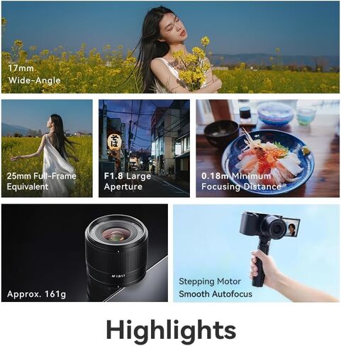 TTARTISAN AF 17mm F1.8 APS-C Prime Lens for Fujifilm, Wide Angle Auto Focus Lens Compatible with Fuji X Mount Cameras in Kuwait