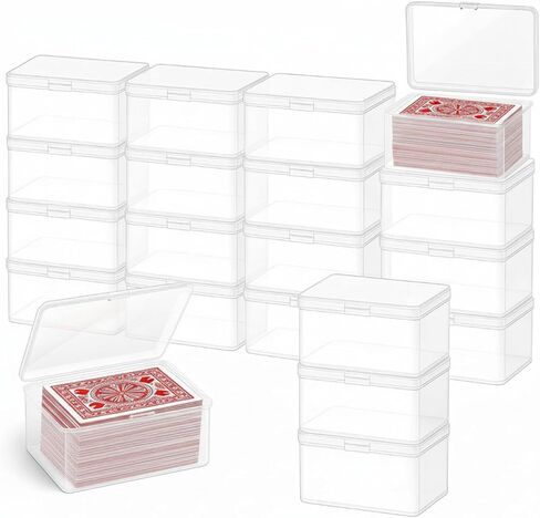 Vicenpal Playing Deck Card Storage Box Plastic Card Boxes Compatible with 100 Mtg Holder Storage Case 4.3 x 2.95 x 2.2 Inches Organizer Snap Closed Trading Games Collector(4 Pcs) in Kuwait