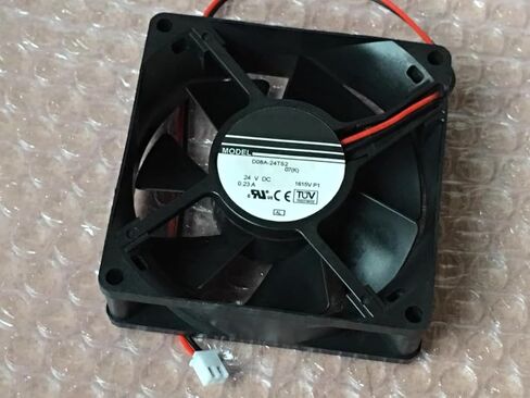 DC24V 0.23A 2-سلك 80x80x25mm 8cm مروحة التبريد العاكس D08A-24TS2 07K in Kuwait