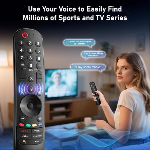 لاستبدال جهاز التحكم عن بعد لتلفزيون LG، لجميع أجهزة التحكم عن بعد 2019-2025 LG لأجهزة التلفزيون الذكية، لجهاز LG Magic Remote MR20/21/22/23/24GA مع وظيفة الصوت والمؤشر. ضمان لمدة عام. in Kuwait