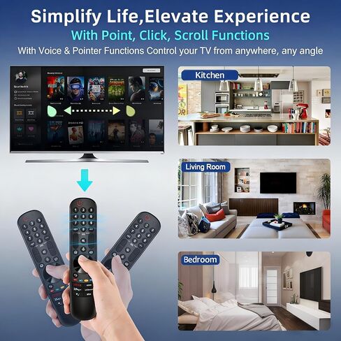 لاستبدال جهاز التحكم عن بعد لتلفزيون LG، لجميع أجهزة التحكم عن بعد 2019-2025 LG لأجهزة التلفزيون الذكية، لجهاز LG Magic Remote MR20/21/22/23/24GA مع وظيفة الصوت والمؤشر. ضمان لمدة عام. in Kuwait