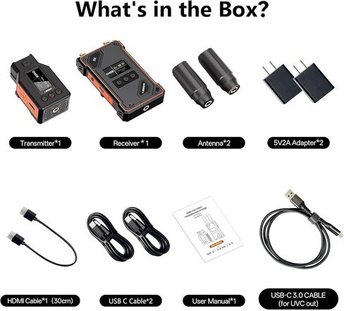 Wireless Video Transmitter and Receiver for OSMO Pocket 3,1080P HD Transmission System with UVC Out,20 Channels Adjustable,1640FT Range,for Live Stream from TV Box,PC,Pocket 3,to TV,Monitor in Kuwait