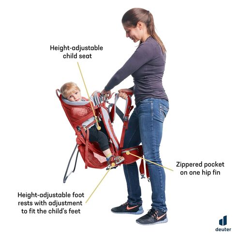 حقيبة ظهر Deuter Kid Comfort Child Carrier للمشي لمسافات طويلة I Active Standard Fit & Active SL تناسب المرأة - الكشمش in Kuwait