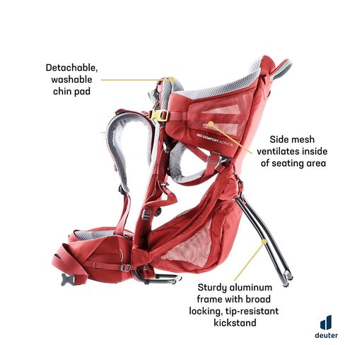 حقيبة ظهر Deuter Kid Comfort Child Carrier للمشي لمسافات طويلة I Active Standard Fit & Active SL تناسب المرأة - الكشمش in Kuwait